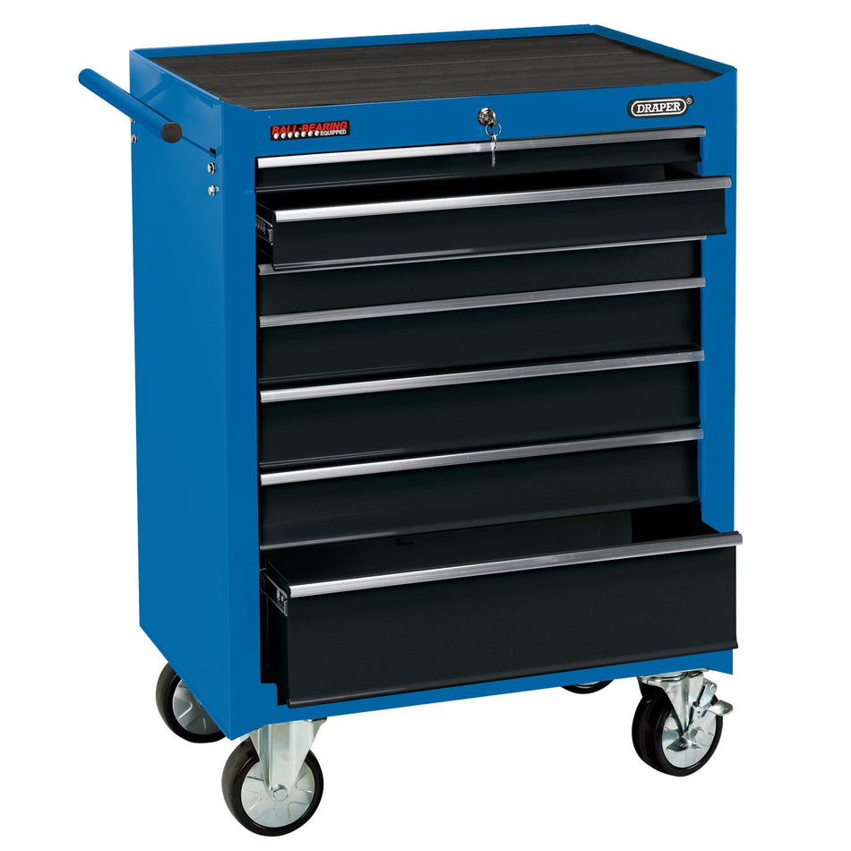 Roller Tool Cabinet, 7 Drawer, 26", Blue : Model No. RC7D