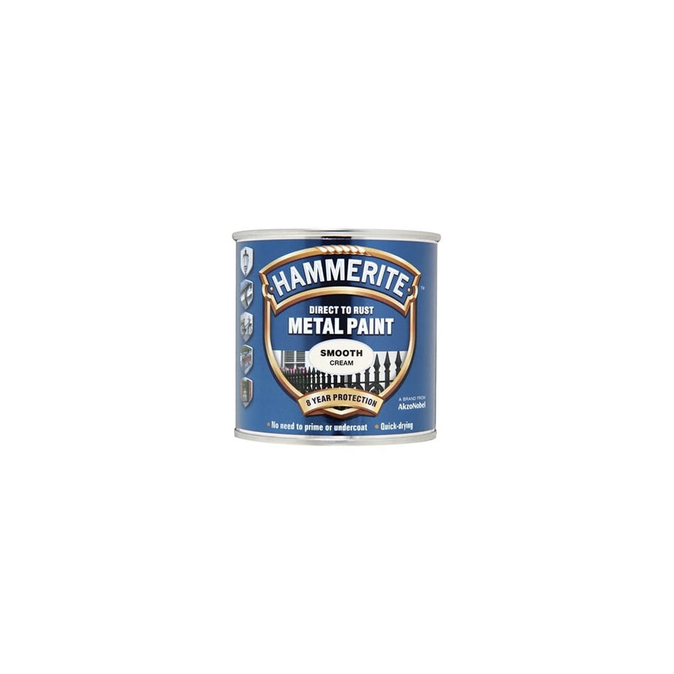 Hammerite Direct to Rust Smooth Finish Metal Paint Cream 250ml