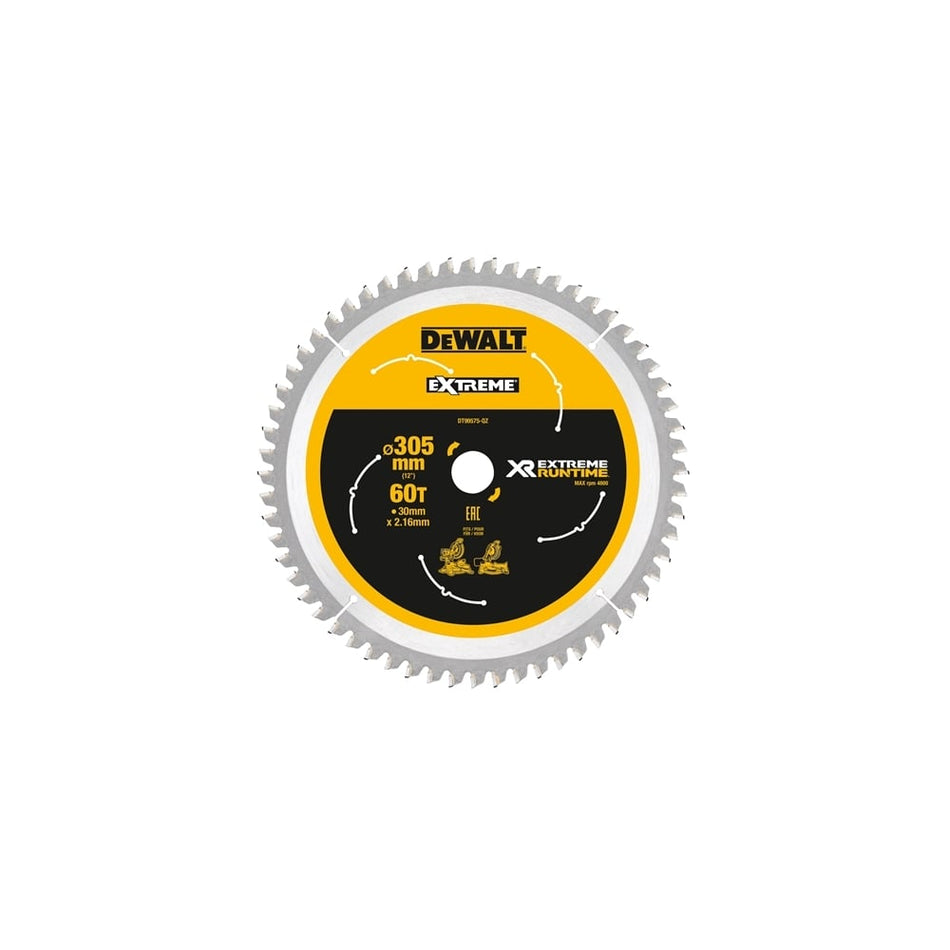 DEWALT FlexVolt XR Mitre Saw Blade 305 x 30mm x 60T