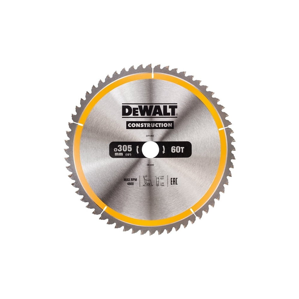 DEWALT Construction Circular Saw Blade 305 x 30mm x 60T