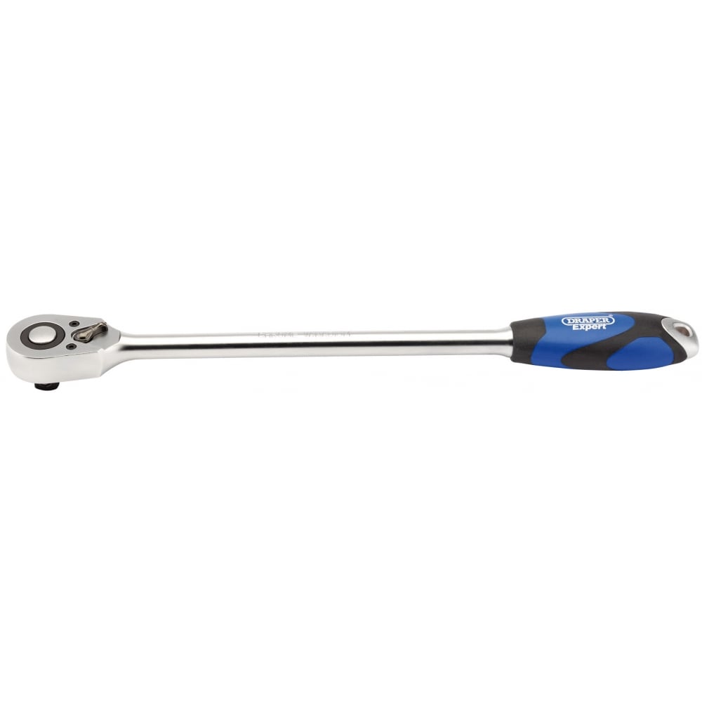 DRAPER 1/2" Sq. Dr. 48 Tooth Extra Long Reversible Quick Release Soft Grip Ratchet: Model No. H64C-XL/B