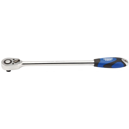 DRAPER 1/2" Sq. Dr. 48 Tooth Extra Long Reversible Quick Release Soft Grip Ratchet: Model No. H64C-XL/B