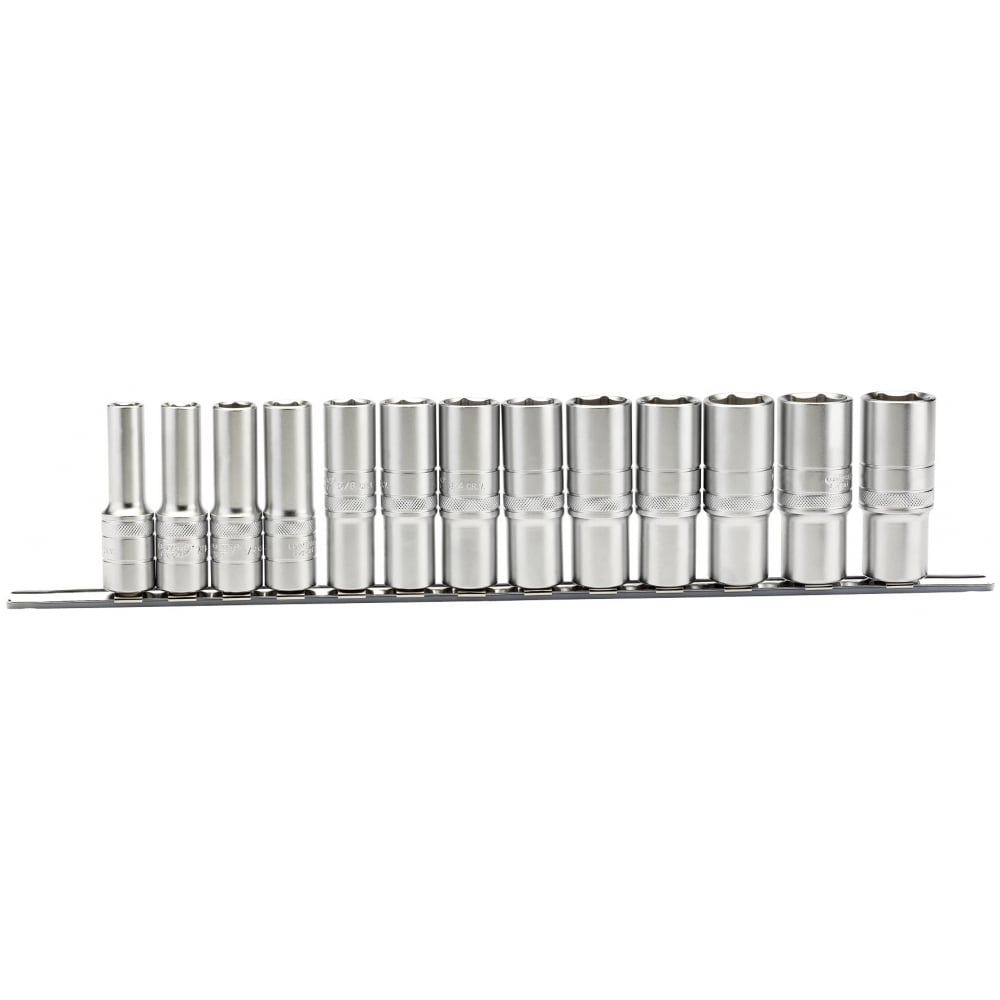 DRAPER 1/2" Sq. Dr. Imperial Deep Sockets on a Metal Rail (13 Piece): Model No. H13AD/SR