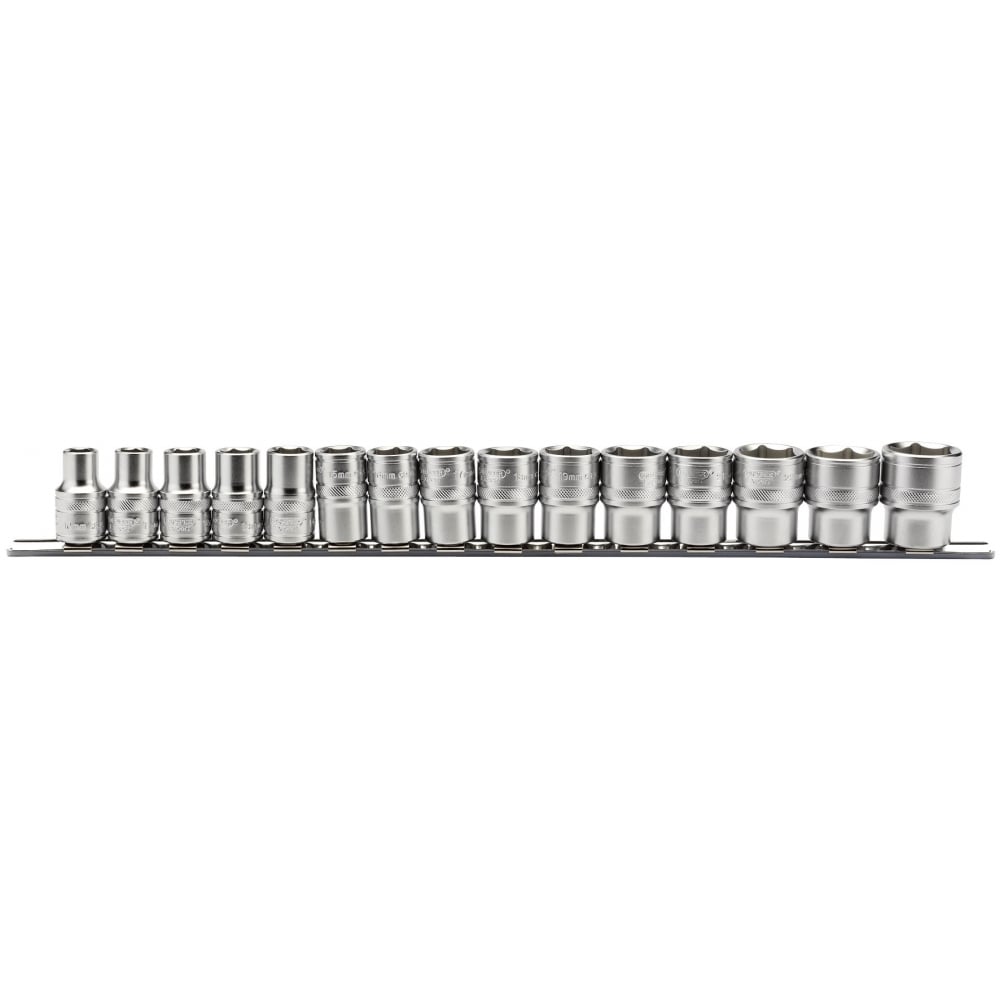 DRAPER 1/2" Sq. Dr. Metric Sockets on Metal Rail (15 Piece): Model No. H15M/SR
