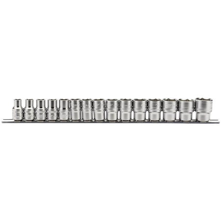 DRAPER 1/2" Sq. Dr. Metric Sockets on Metal Rail (15 Piece): Model No. H15M/SR