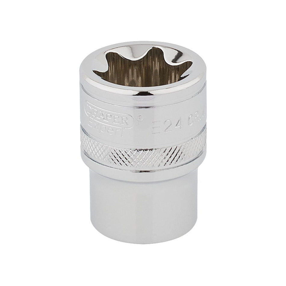 DRAPER 1/2" Square Drive Draper TX-STAR Socket (E24): Model No. TS12/B