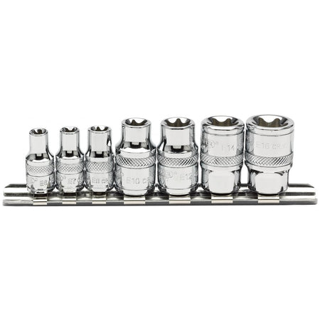DRAPER Set of Draper TX-STAR Sockets on a Rail (7 Piece): Model No. BD7TX/B