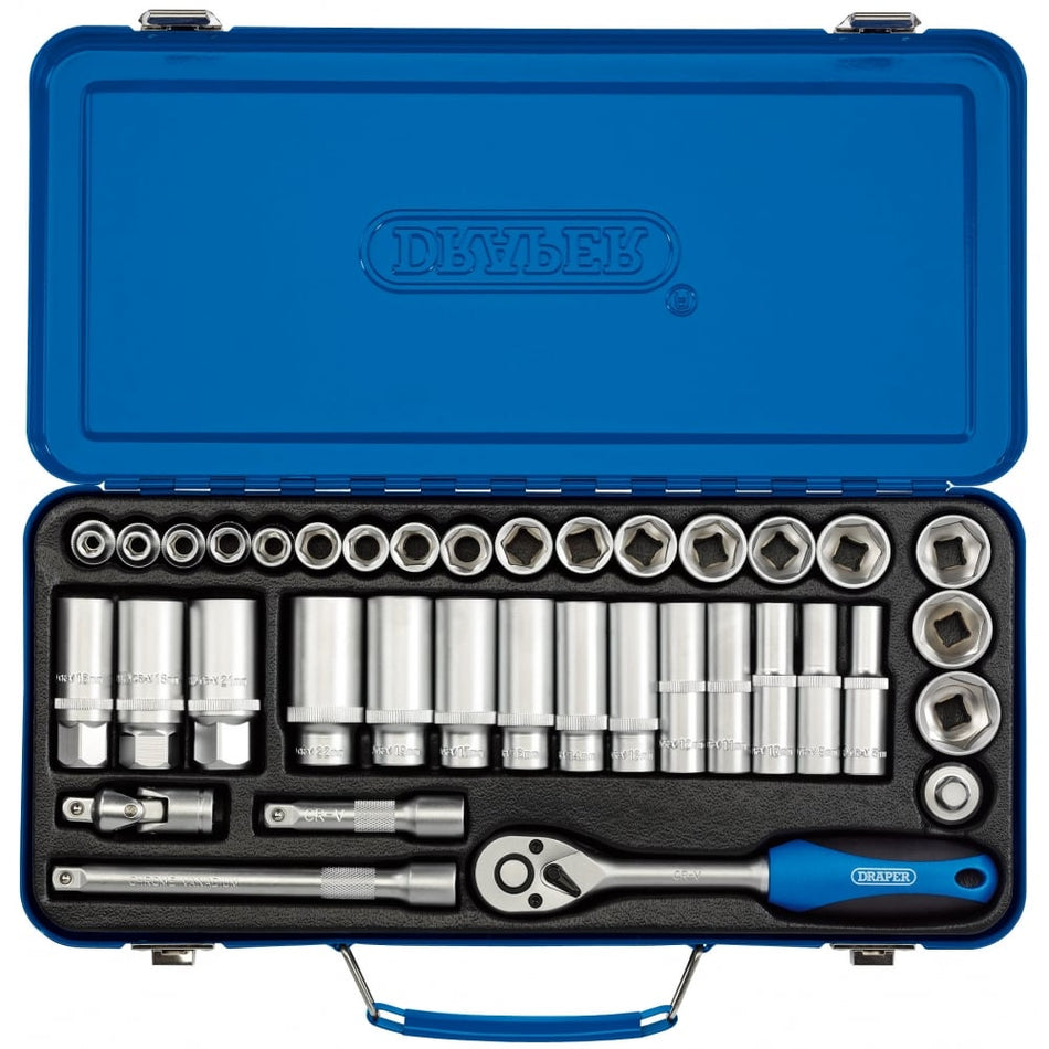 DRAPER 3/8" Sq. Dr. Metric Socket Set (37 Piece): Model No. DD37M/MT