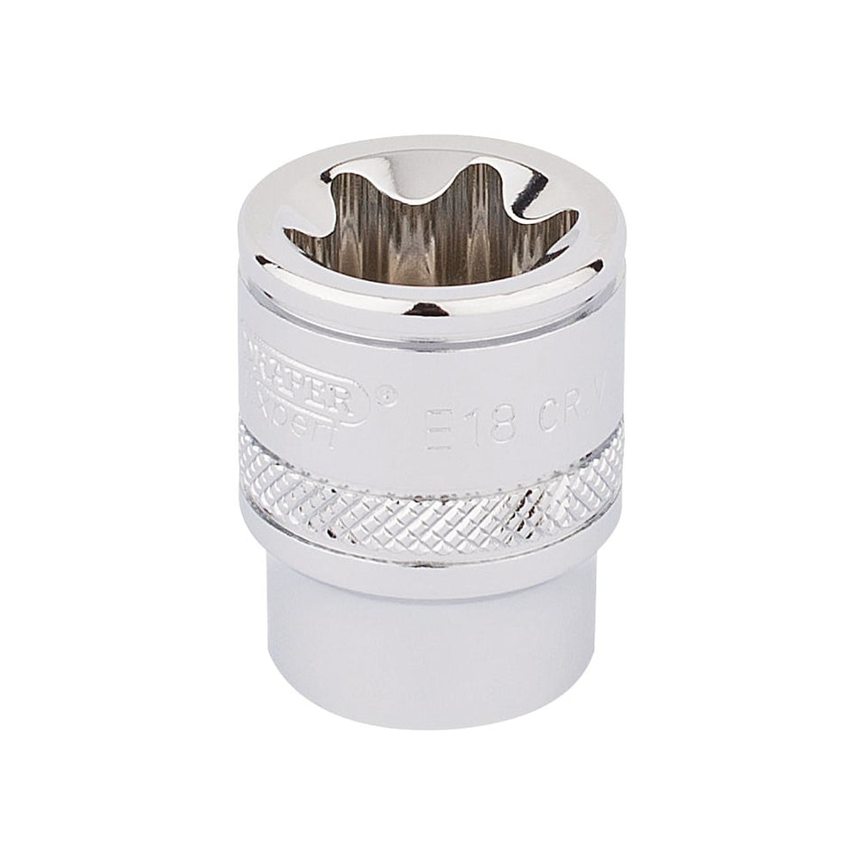 DRAPER 3/8" Square Drive Draper TX-STAR Socket (E18): Model No. TS38/B