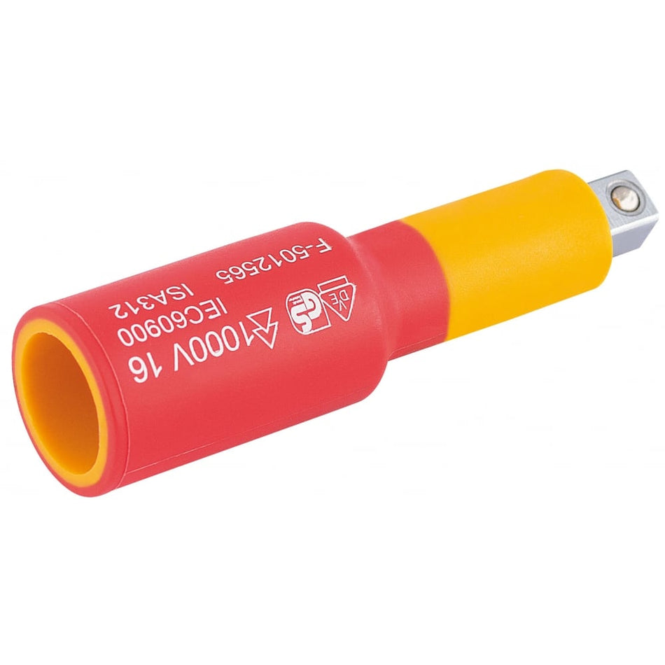 DRAPER 1/4" Sq. Dr. VDE Approved Fully Insulated Extension Bar (50mm): Model No. B-EXT-VDE