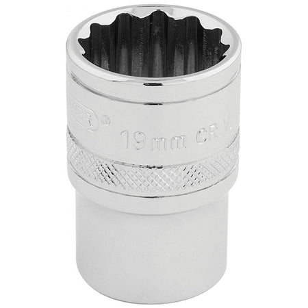 DRAPER 1/2" Square Drive Hi-Torq 12 Point Socket (19mm): Model No. H-MM/B
