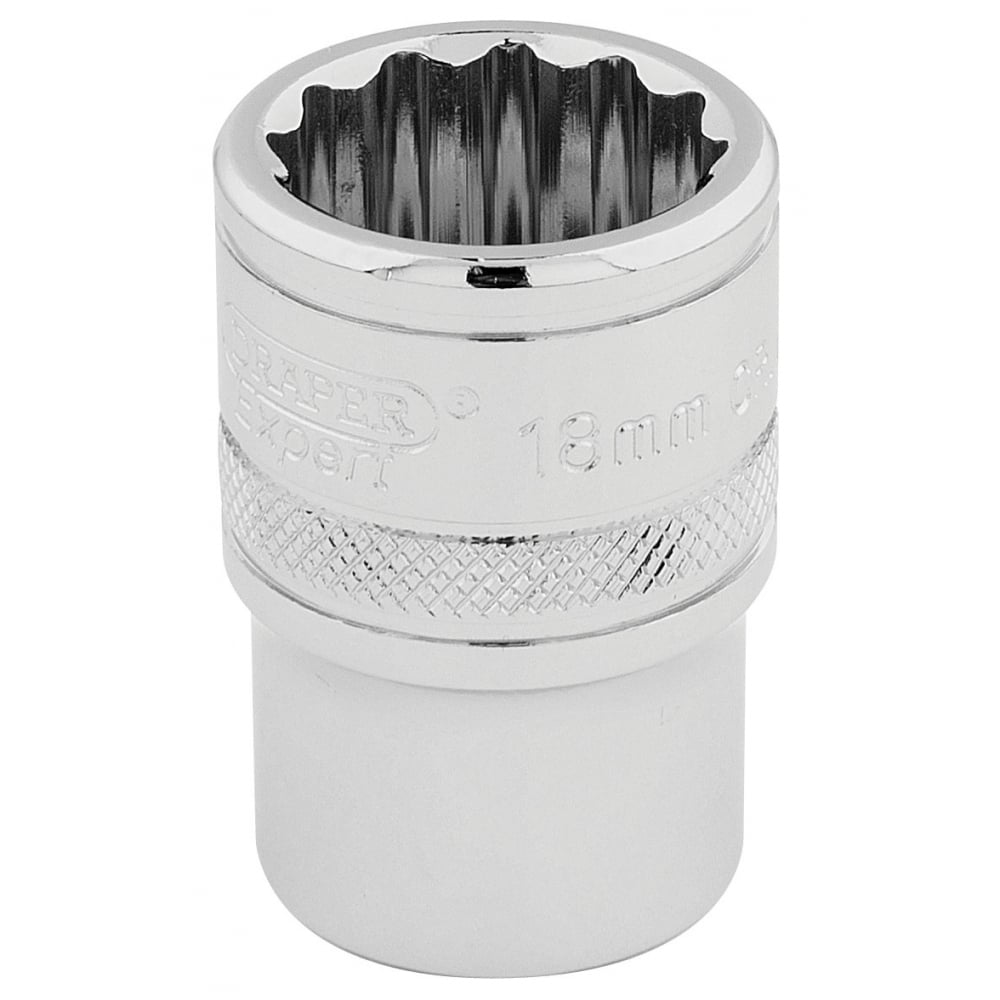 DRAPER 1/2" Square Drive Hi-Torq 12 Point Socket (18mm): Model No. H-MM/B
