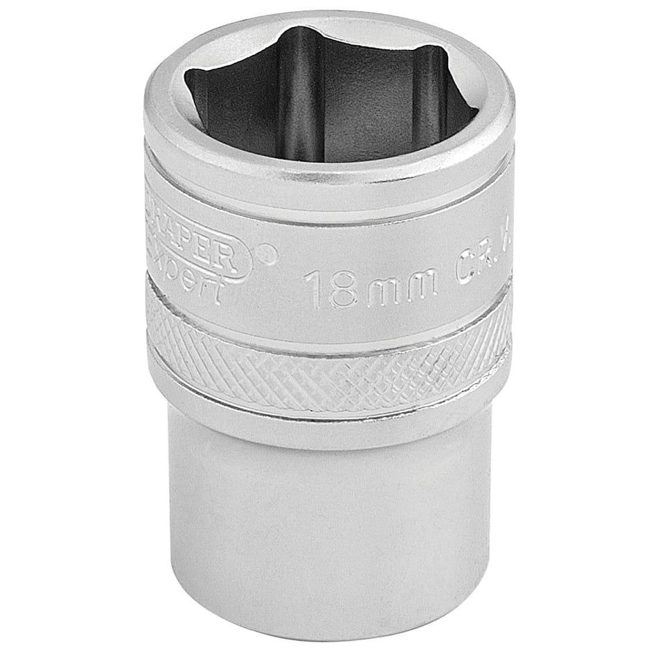 DRAPER 1/2" Square Drive 6 Point Metric Socket (18mm): Model No. H-MM/MS