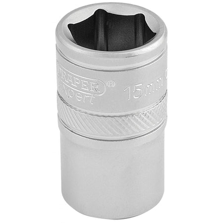DRAPER 1/2" Square Drive 6 Point Metric Socket (15mm): Model No. H-MM/MS