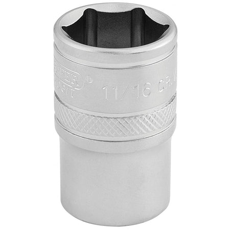 DRAPER 1/2" Square Drive 6 Point Imperial Socket (11/16"): Model No. H-AF/MS