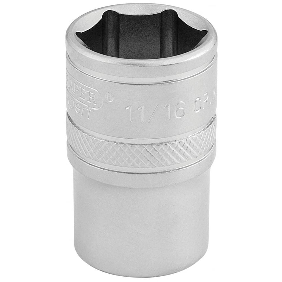 DRAPER 1/2" Square Drive 6 Point Imperial Socket (11/16"): Model No. H-AF/MS