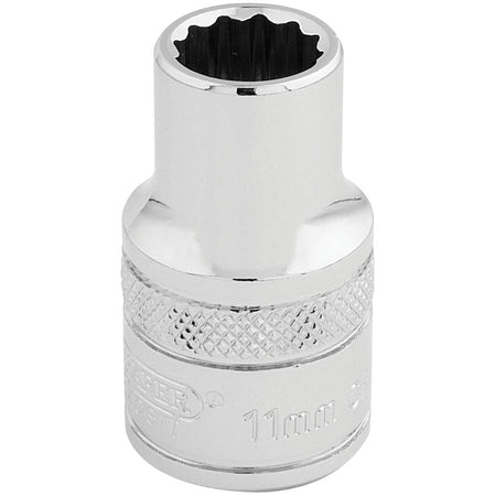 DRAPER 1/2" Square Drive Hi-Torq 12 Point Socket (11mm): Model No. H-MM/B