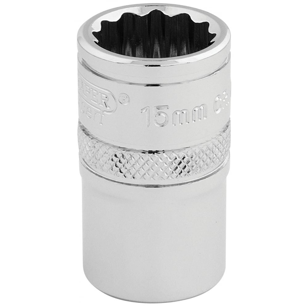 DRAPER 1/2" Square Drive Hi-Torq 12 Point Socket (15mm): Model No. H-MM/B