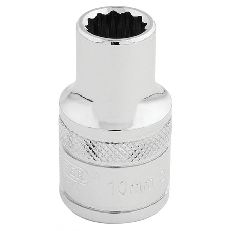 DRAPER 1/2" Square Drive Hi-Torq 12 Point Socket (10mm): Model No. H-MM/B
