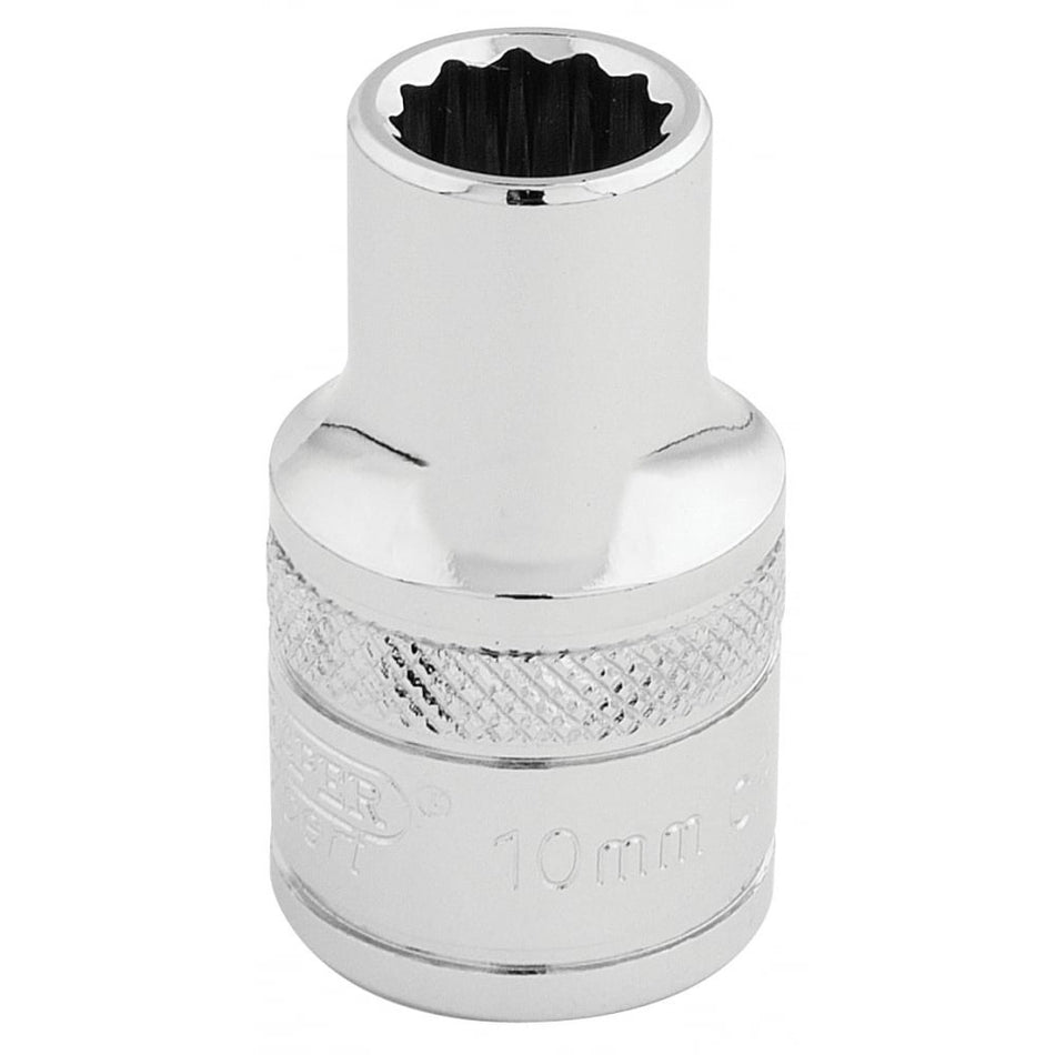 DRAPER 1/2" Square Drive Hi-Torq 12 Point Socket (10mm): Model No. H-MM/B