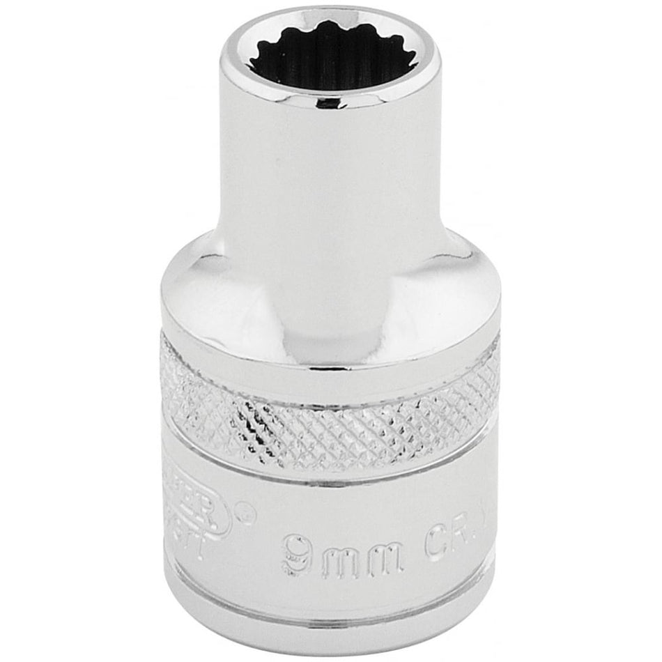 DRAPER 1/2" Square Drive Hi-Torq 12 Point Socket (9mm): Model No. H-MM/B