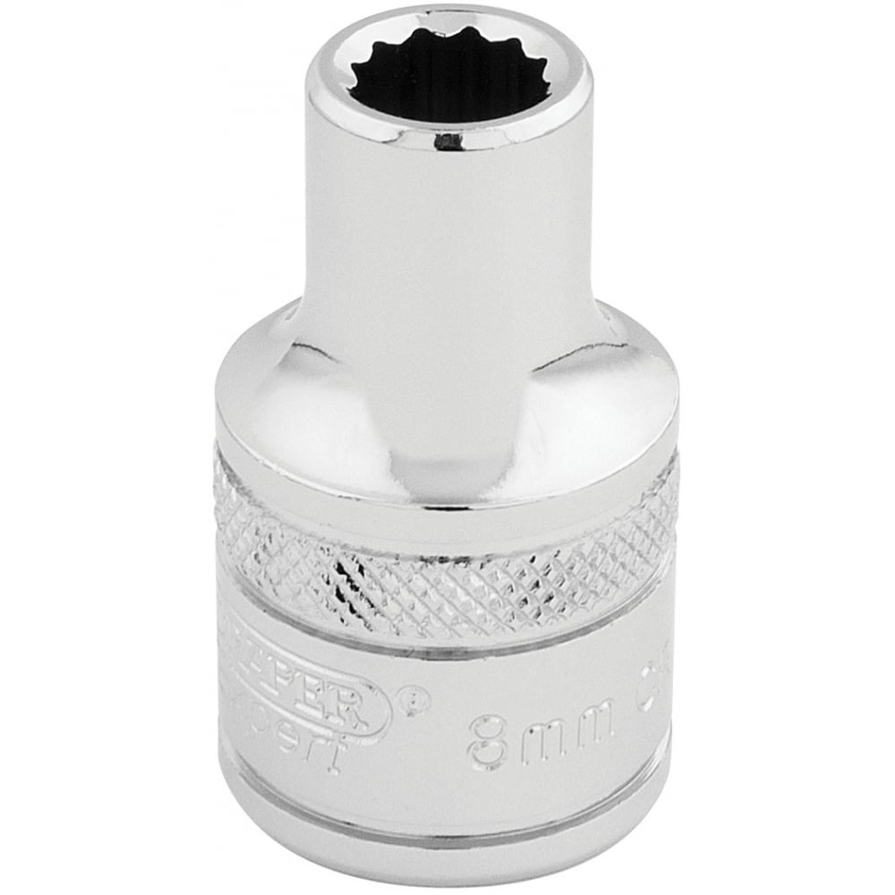 DRAPER 1/2" Square Drive Hi-Torq 12 Point Socket (8mm): Model No. H-MM/B