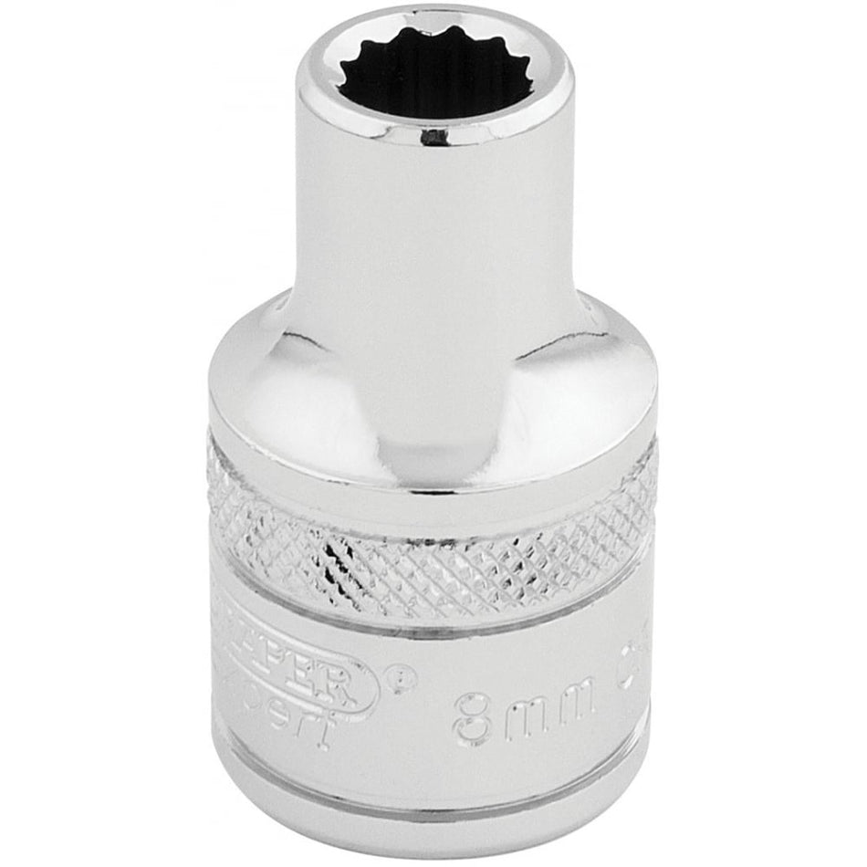 DRAPER 1/2" Square Drive Hi-Torq 12 Point Socket (8mm): Model No. H-MM/B