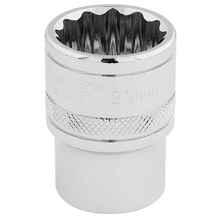 DRAPER 1/2" Square Drive Hi-Torq 12 Point Socket (20mm): Model No. H-MM/B