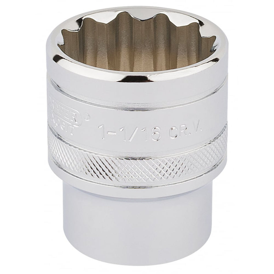 DRAPER 1/2" Square Drive Hi-Torq 12 Point Socket (1.1/16"): Model No. H-AF/B