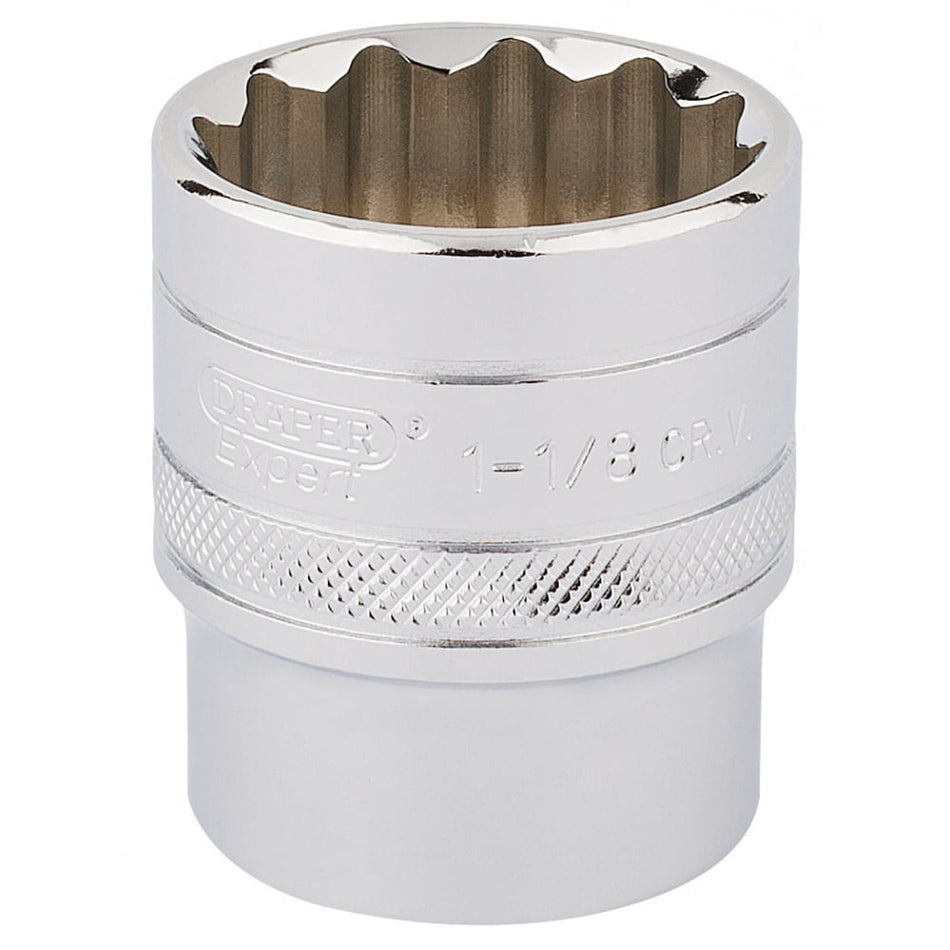 DRAPER 1/2" Square Drive Hi-Torq 12 Point Socket (1.1/8"): Model No. H-AF/B