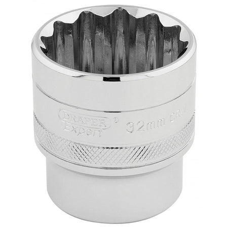 DRAPER 1/2" Square Drive Hi-Torq 12 Point Socket (32mm): Model No. H-MM/B