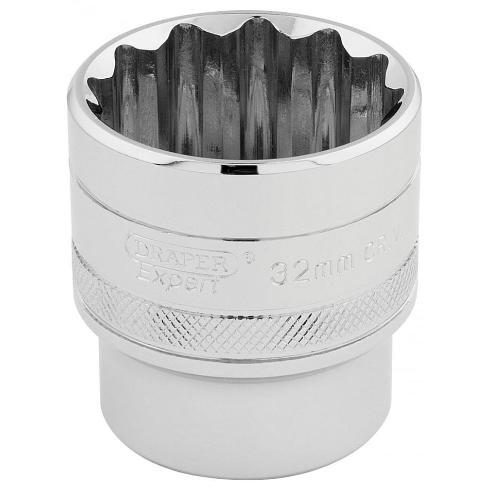 DRAPER 1/2" Square Drive Hi-Torq 12 Point Socket (32mm): Model No. H-MM/B