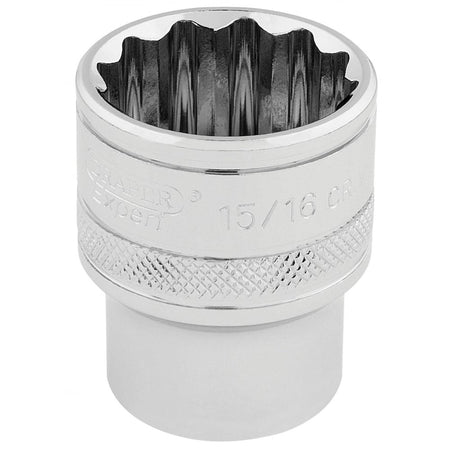 DRAPER 1/2" Square Drive Hi-Torq 12 Point Socket (15/16"): Model No. H-AF/B