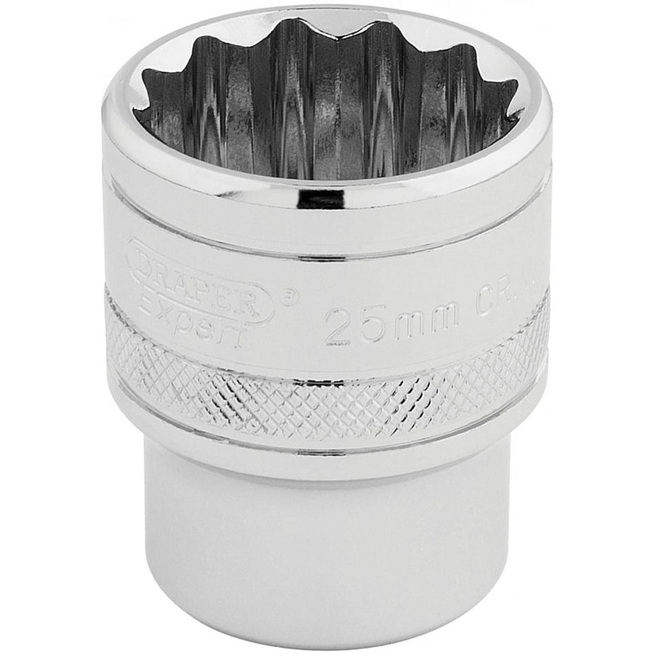DRAPER 1/2" Square Drive Hi-Torq 12 Point Socket (25mm): Model No. H-MM/B