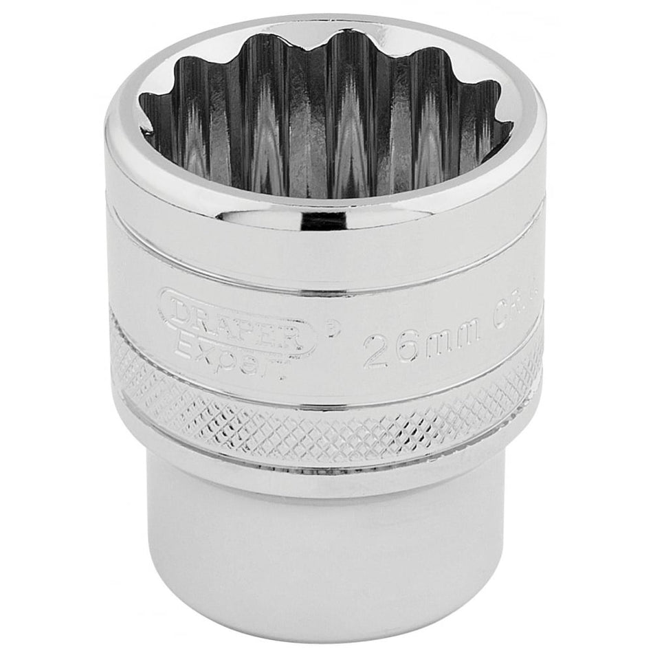 DRAPER 1/2" Square Drive Hi-Torq 12 Point Socket (26mm): Model No. H-MM/B