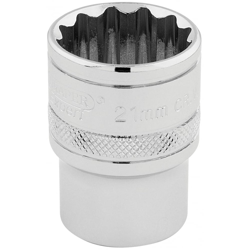 DRAPER 1/2" Square Drive Hi-Torq 12 Point Socket (21mm): Model No. H-MM/B
