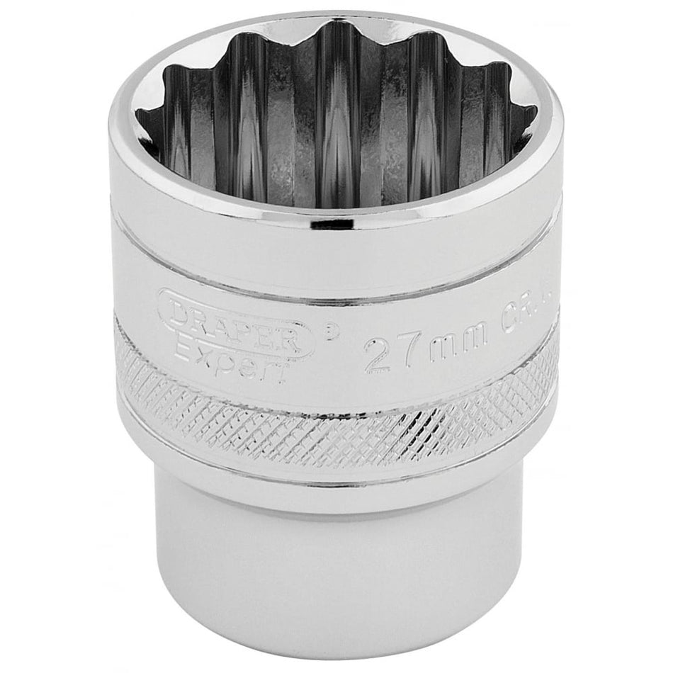DRAPER 1/2" Square Drive Hi-Torq 12 Point Socket (27mm): Model No. H-MM/B