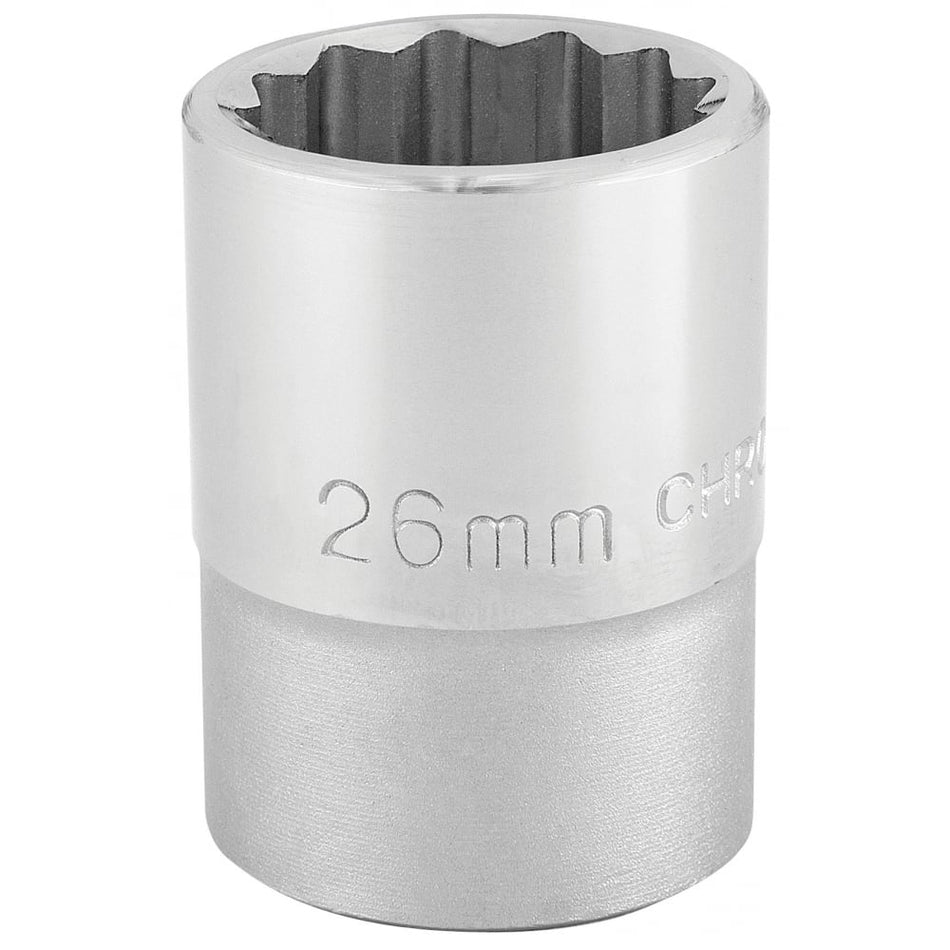 DRAPER 3/4" Square Drive 12 Point Socket (26mm): Model No. T-MM/B