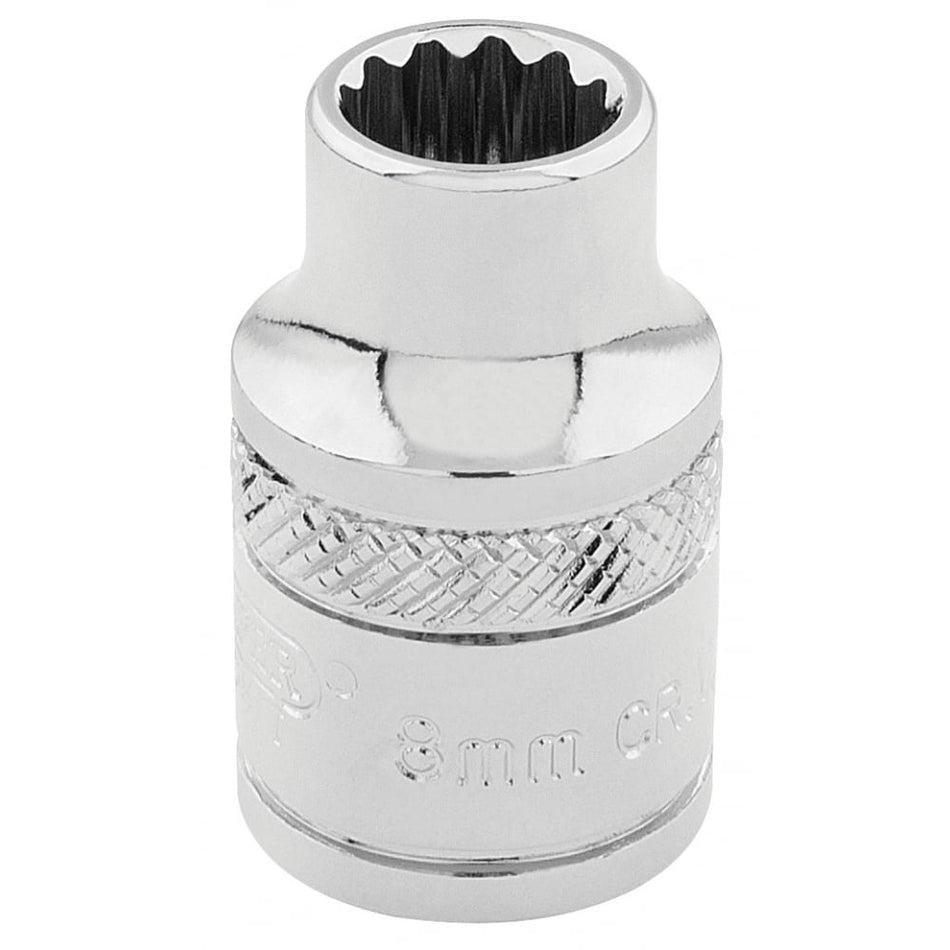 DRAPER 3/8" Square Drive Hi-Torq 12 Point Socket (8mm): Model No. D-MM/B