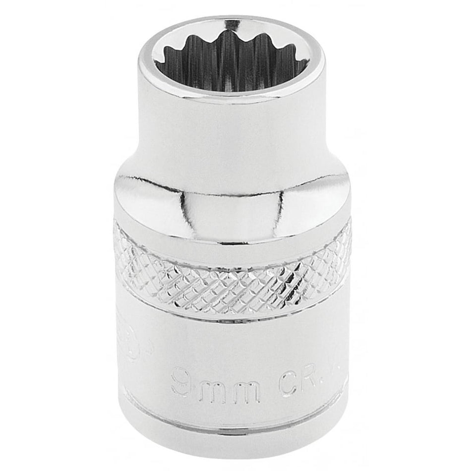 DRAPER 3/8" Square Drive Hi-Torq 12 Point Socket (9mm): Model No. D-MM/B