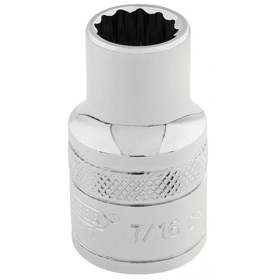 DRAPER 3/8" Square Drive Hi-Torq 12 Point Socket (7/16"): Model No. D-AF