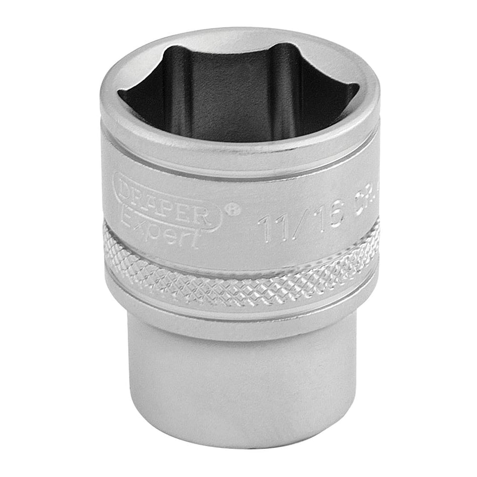DRAPER 3/8" Square Drive 6 Point Imperial Socket (11/16"): Model No. D-AF/MS