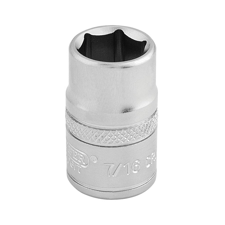 DRAPER 3/8" Square Drive 6 Point Imperial Socket (7/16"): Model No. D-AF/MS