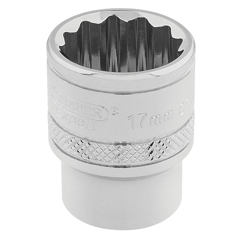 DRAPER 3/8" Square Drive Hi-Torq 12 Point Socket (17mm): Model No. D-MM/B