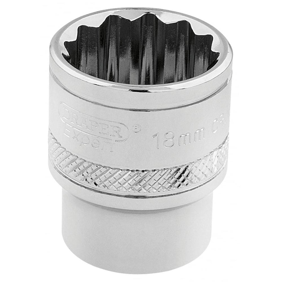 DRAPER 3/8" Square Drive Hi-Torq 12 Point Socket (18mm): Model No. D-MM/B