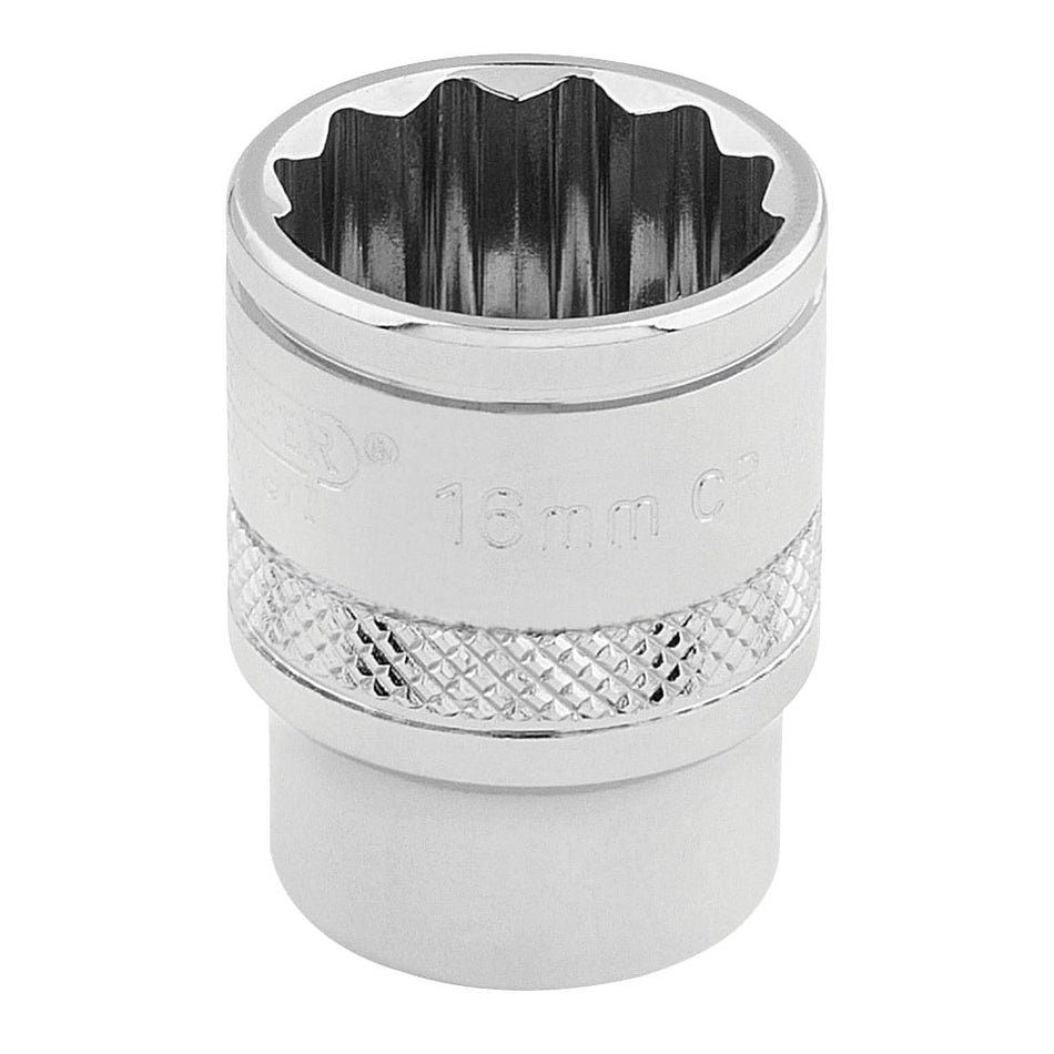 DRAPER 3/8" Square Drive Hi-Torq 12 Point Socket (16mm): Model No. D-MM/B
