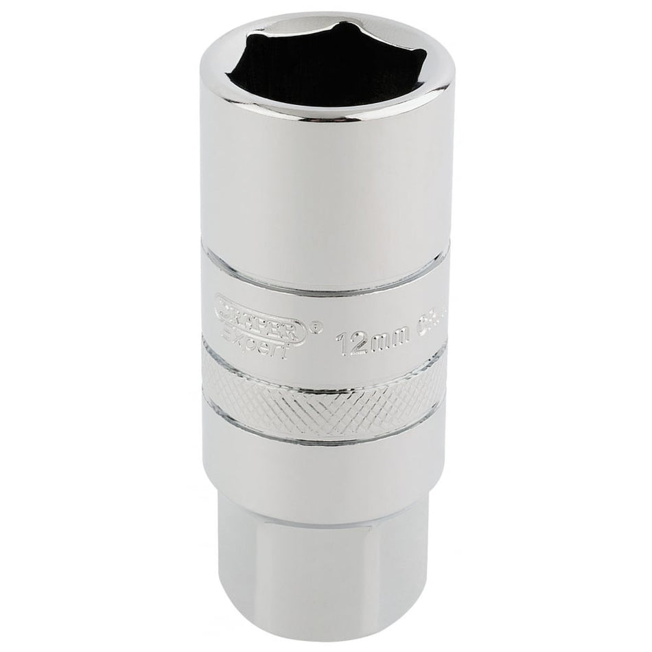 DRAPER 3/8" Square Drive 12mm Thread 6 Point Spark Plug Socket (18mm Socket): Model No. DT-PLUG/B