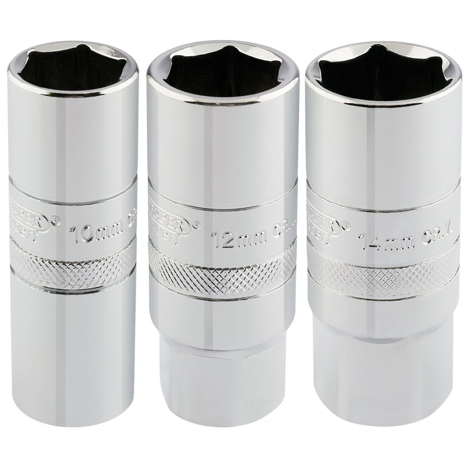 DRAPER 1/2" Sq Dr Set of Spark Plug Sockets (3 piece): Model No. HT-PLUG/3