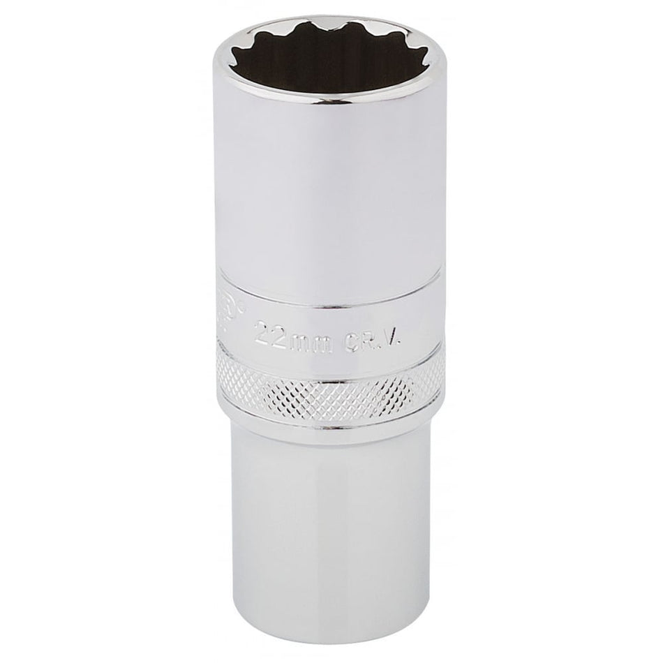 DRAPER 1/2" Square Drive Hi-Torq 12 Point Deep Socket (22mm): Model No. HT-MM/B