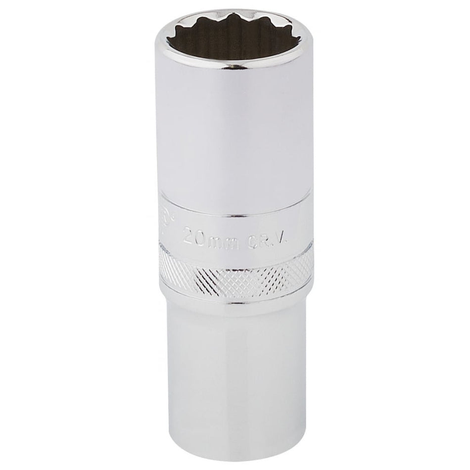 DRAPER 1/2" Square Drive Hi-Torq 12 Point Deep Socket (20mm): Model No. HT-MM/B